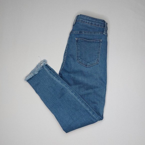 Just Black Denim - Just Black Denim Womens 28 Medium Blue Frayed Hem Jeans 5 Pocket